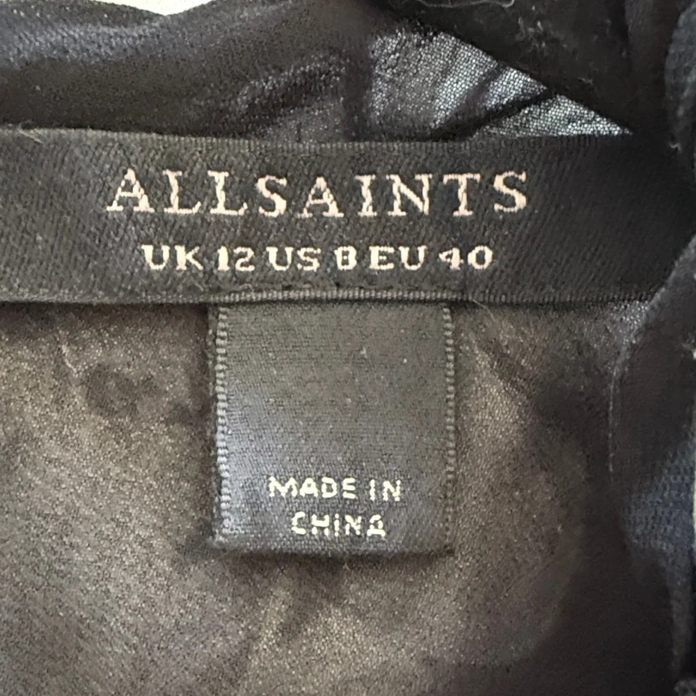 All Saints Black Floral Mini Dress - Picture 2 of 7